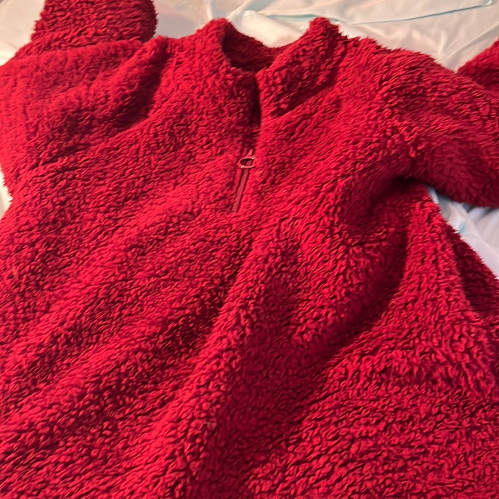red Fluffy sweater